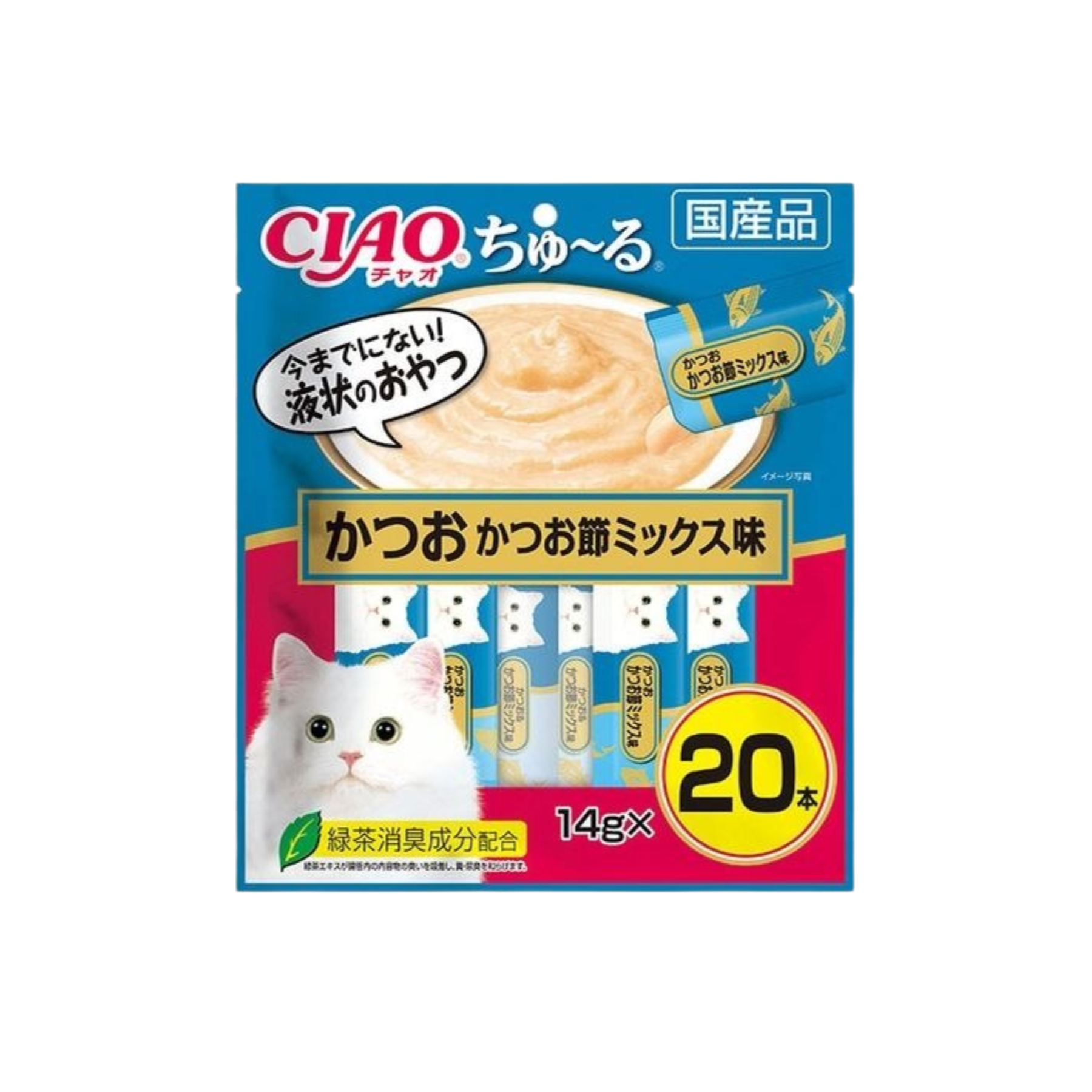 CIAO-*(20條)鰹魚片海鮮混合風味精選貓條 14g(4901133720437) [平行進口]