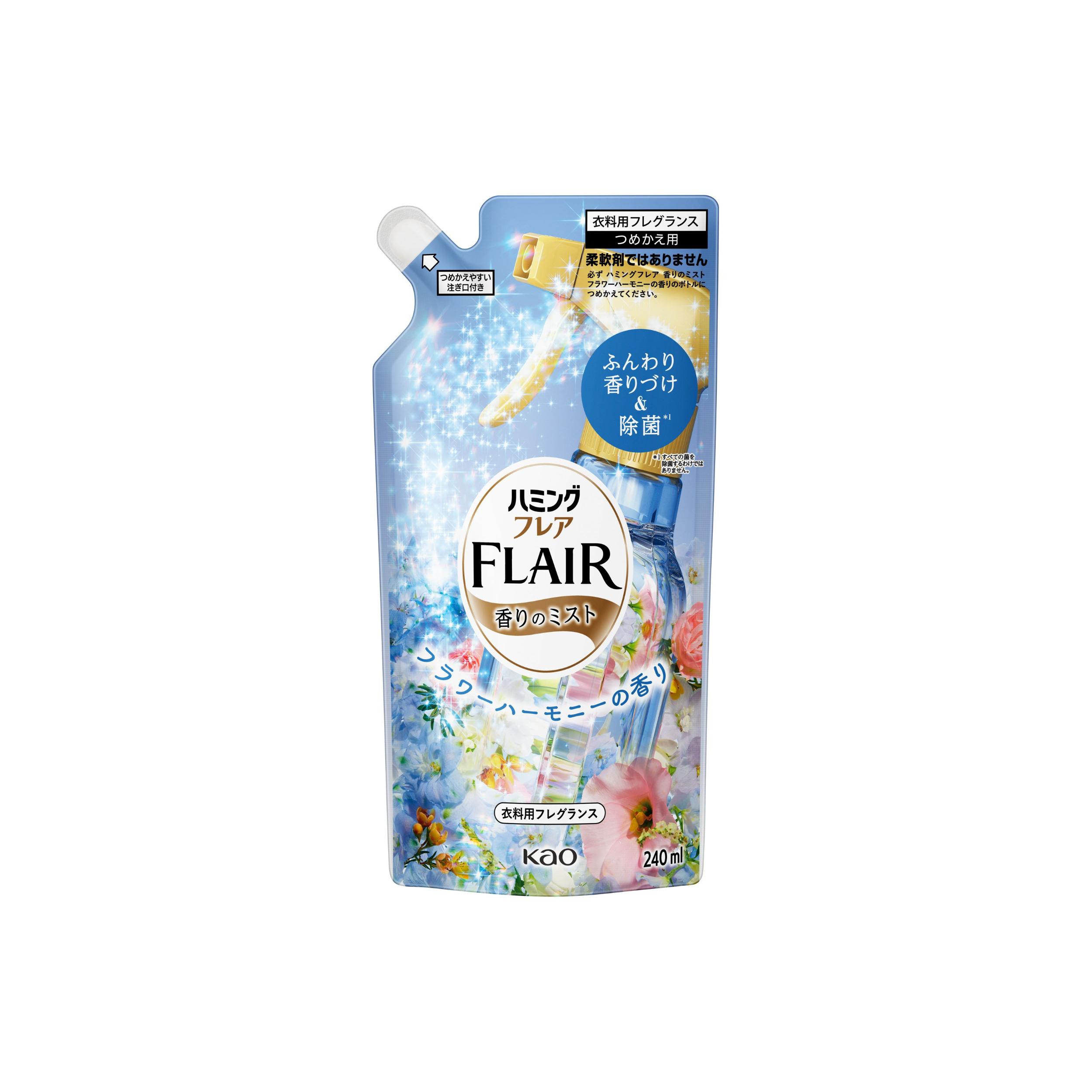 花王-*[和諧花香]Flair 衣服除皺消臭香氛噴霧 補充裝 240ml(4901301306944)[平行進口]