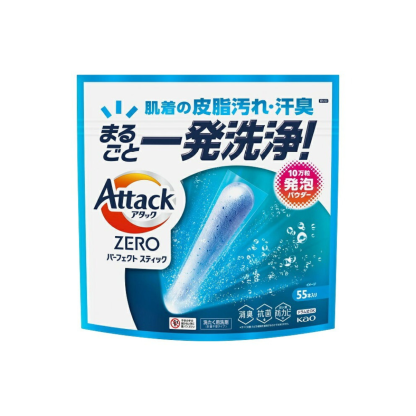 花王-*Attack 潔霸ZERO超濃縮殺菌洗衣棒 55支裝(4901301451491)[平行進口]