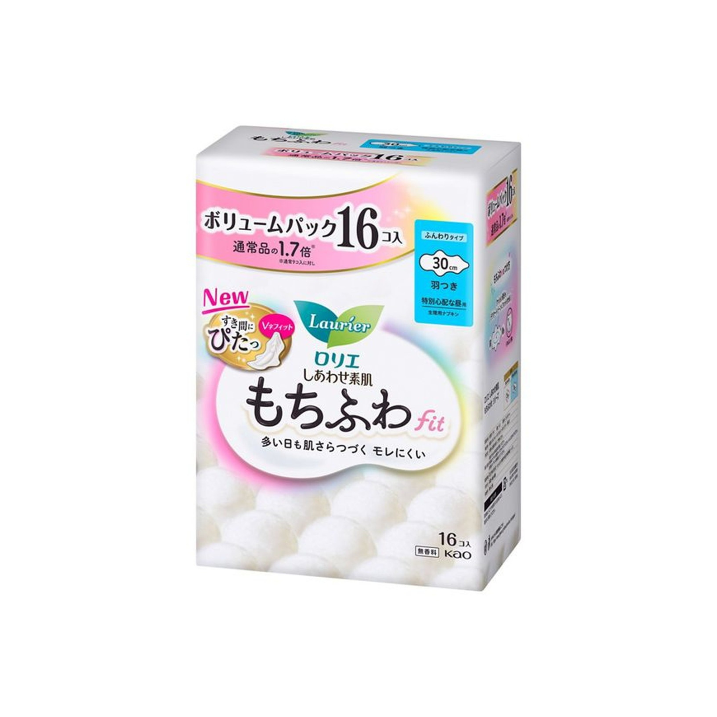 樂而雅-*[日版](30cm/16片)全棉無香料 鬆軟闊身 日用 衛生巾 衛生棉(4901301453082)[平行進口]