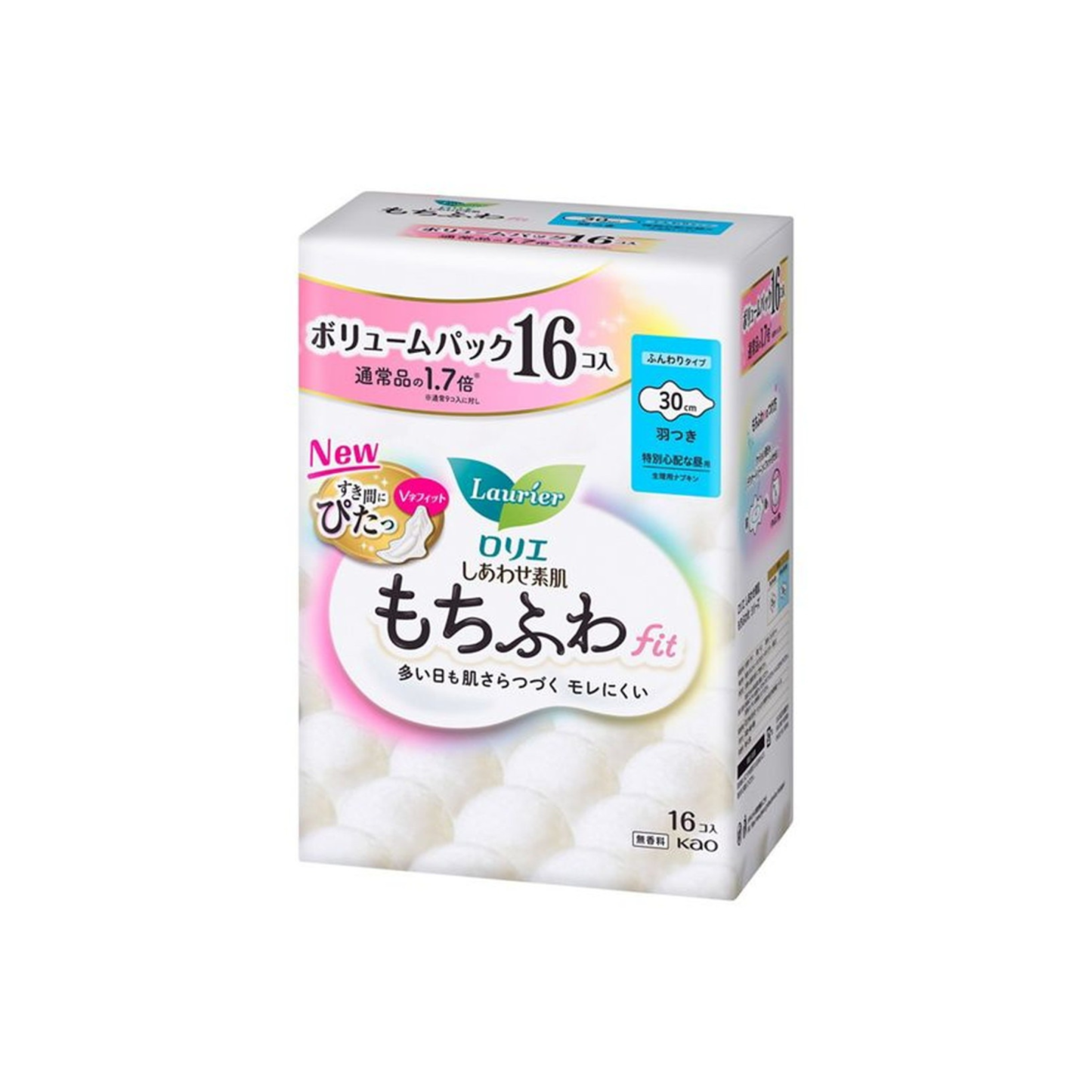樂而雅-*[日版](30cm/16片)全棉無香料 鬆軟闊身 日用 衛生巾 衛生棉(4901301453082)[平行進口]
