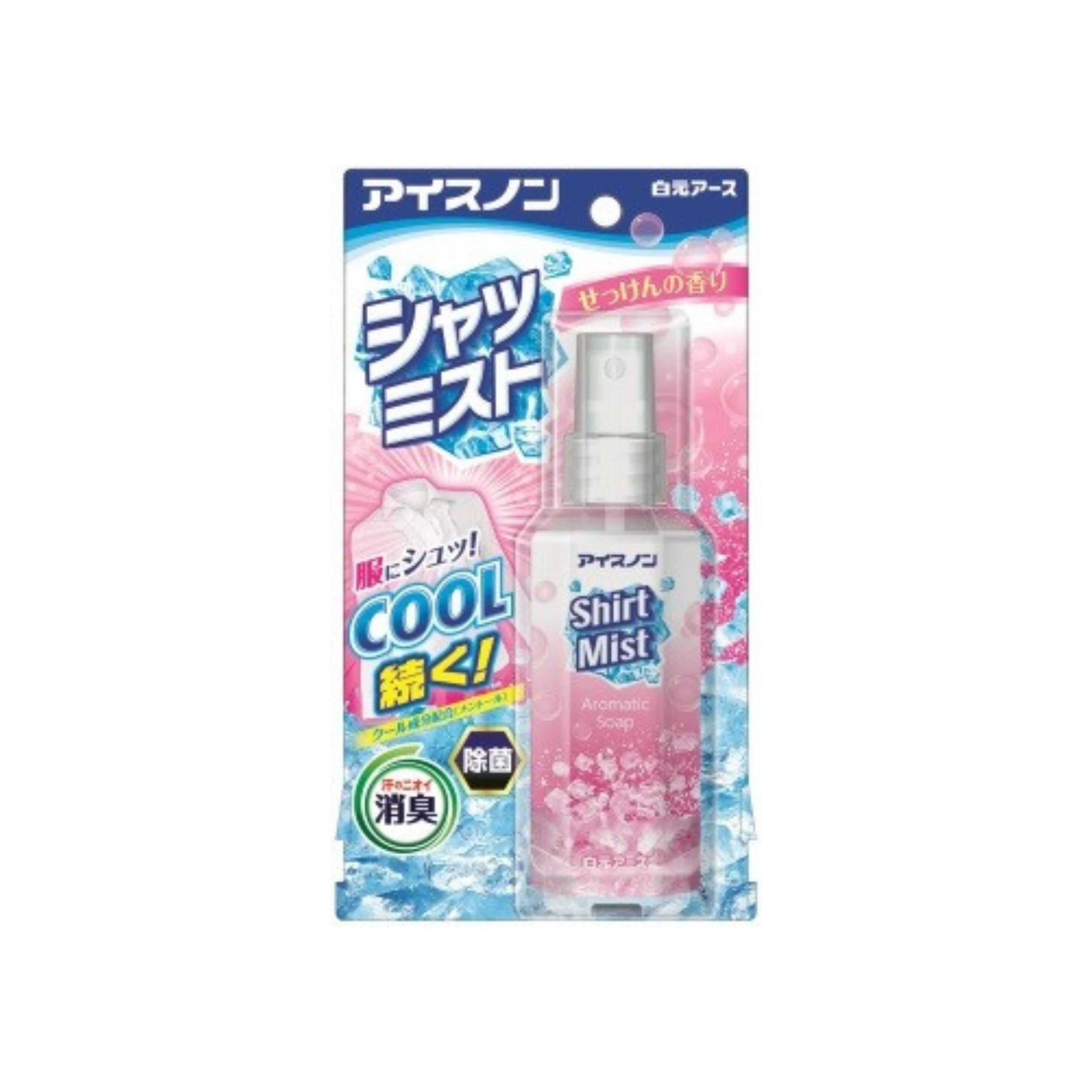 白元-*[香皂味]冰極除菌消臭衣物噴霧100ml(4902407024336)[平行進口]