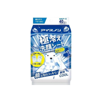白元-*[薄荷-面部用]Ice Non 極冷涼感濕巾 濕紙巾 30枚入(4902407024725)[平行進口]