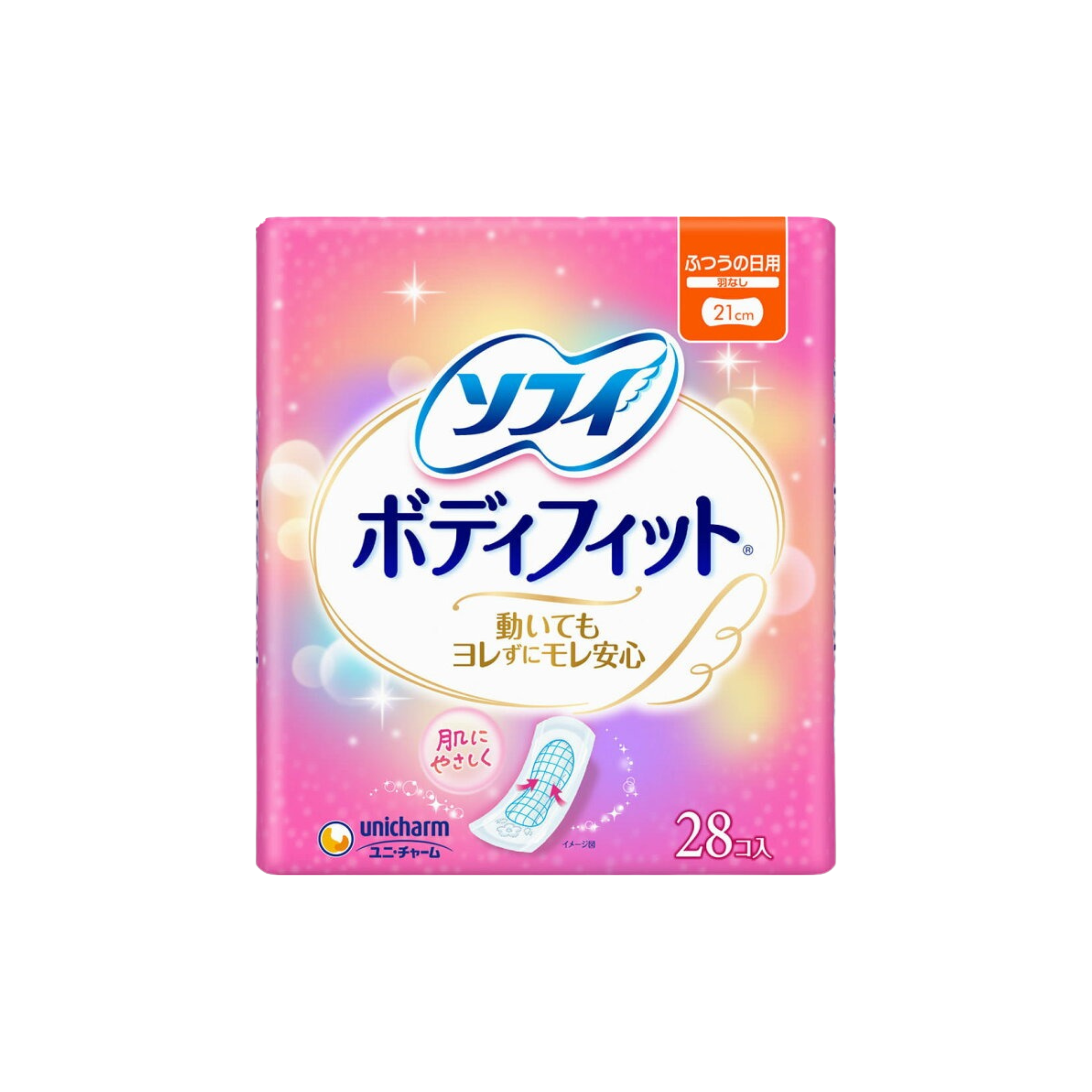 unicharm-*[日版](21cm/28片)日用3D柔軟衛生棉(4903111346202)[平行進口]