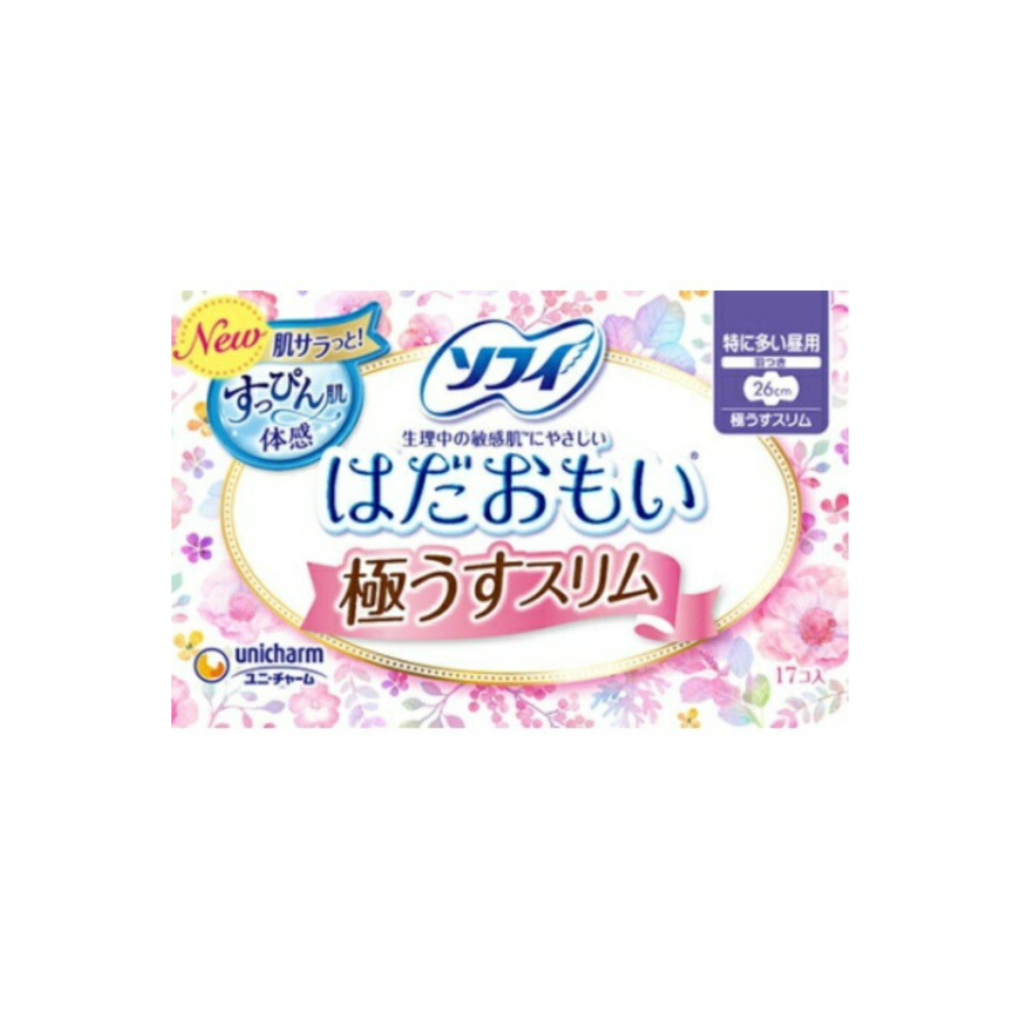 unicharm-*[日版](26cm/17片)升吸日用敏感肌適用柔軟量多衛生巾 衛生棉(4903111362585)[平行進口]