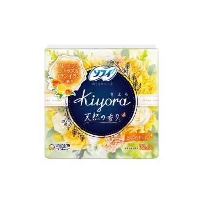 unicharm-*[日版]【橙色】Kiyora 舒爽清香衛生護墊- 依蘭和柑橘香味 14cm x 72片(4903111364244)[平行進口]