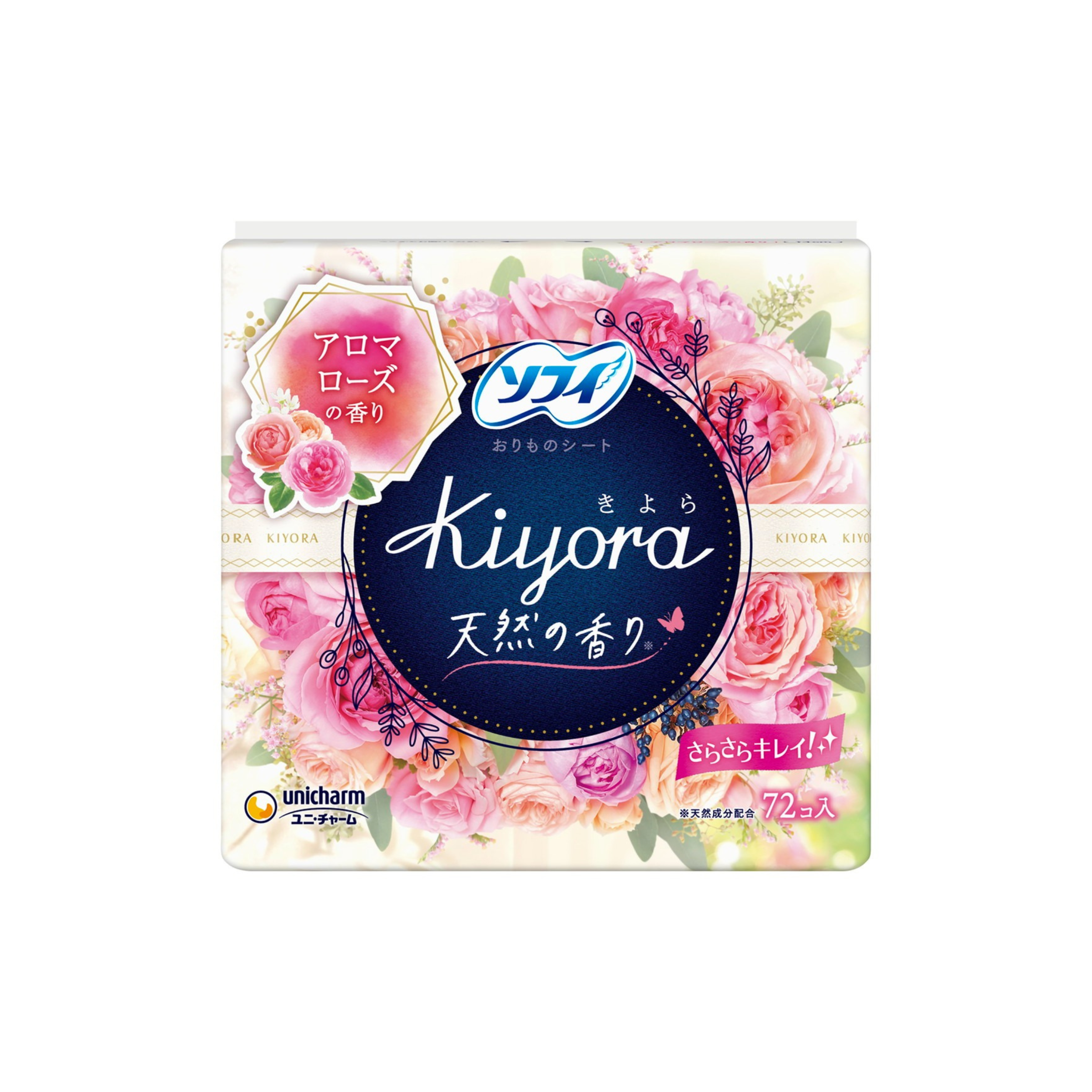 unicharm-*[日版]【玫瑰花味(紅色)72枚入】KIYORA衛生護墊(4903111375677)[平行進口]