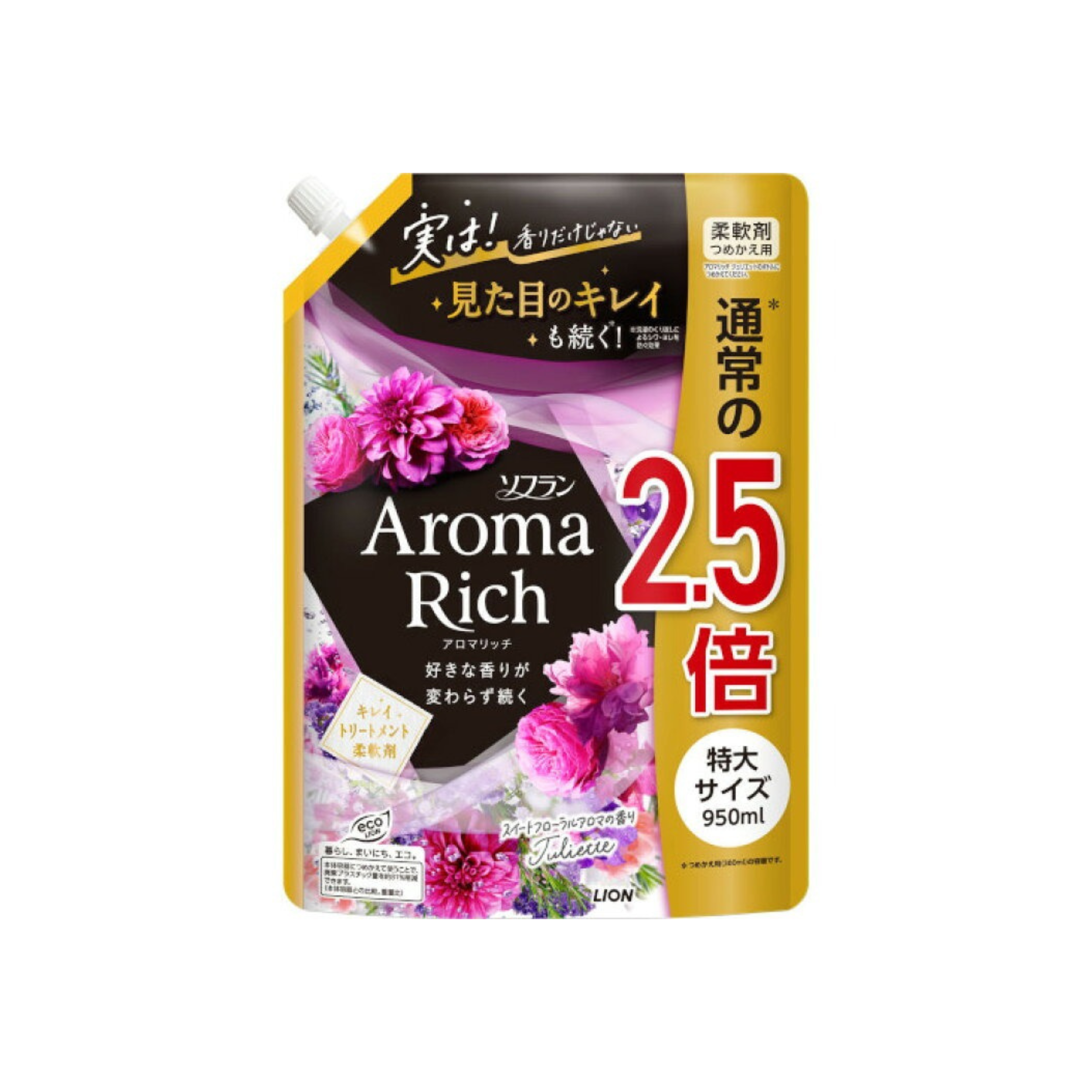 獅王-*[牡丹] Amora Rich 柔順劑補充裝 950ml (4903301353218)[平行進口]