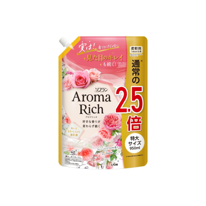獅王-*[花香] Amora Rich 柔順劑 補充裝950ml (4903301353232)[平行進口]