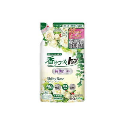 獅王-*[玫瑰芳香]持久 抗菌PLUS 洗衣液  補充裝500g(4903301355717)[平行進口]