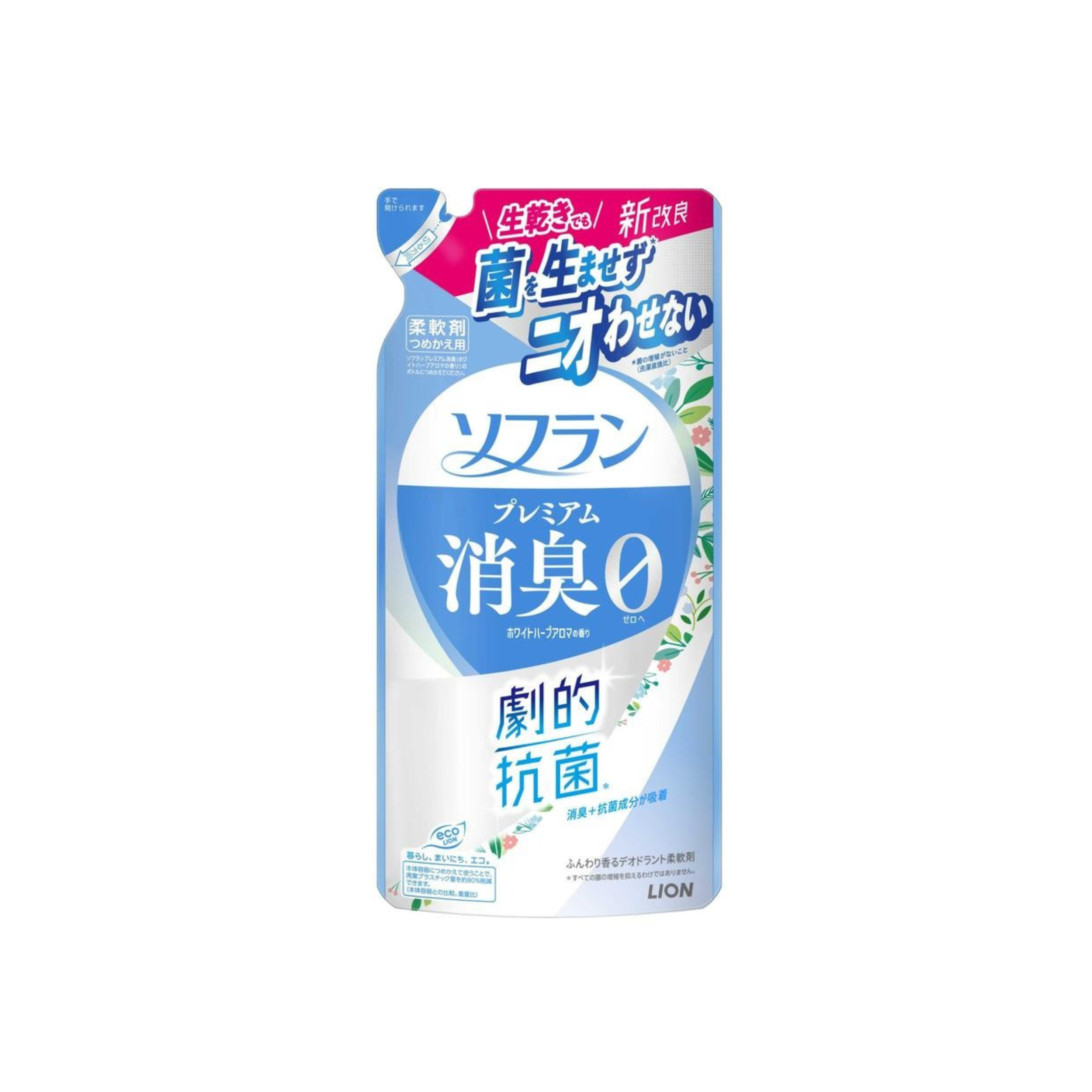 獅王-*[香草]Soflan 高級除臭柔順劑 補充裝 380ml(4903301363682)[平行進口]