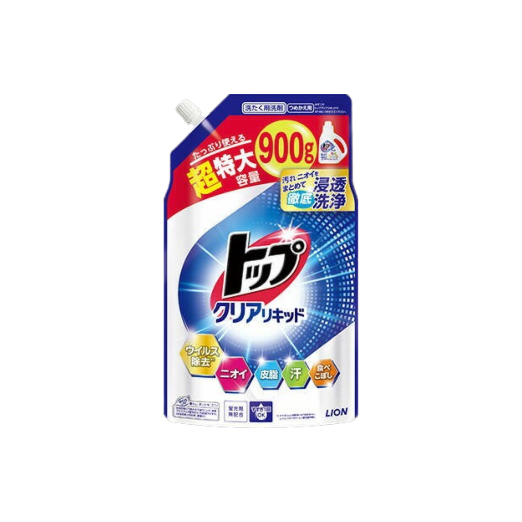 獅王-*Top Clear 洗衣液補充裝 900g(4903301365563)[平行進口]