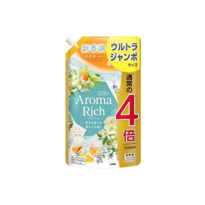 獅王-*[橙花皂香] Amora Rich 柔順劑 補充裝 1520ml (4903301367116)[平行進口]