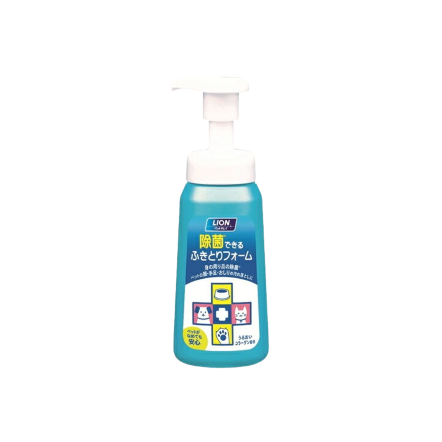 獅王Pet-*【藍色】寵物清潔除菌免沖洗泡沫(植物性成分)250ml (4903351000209) [平行進口]