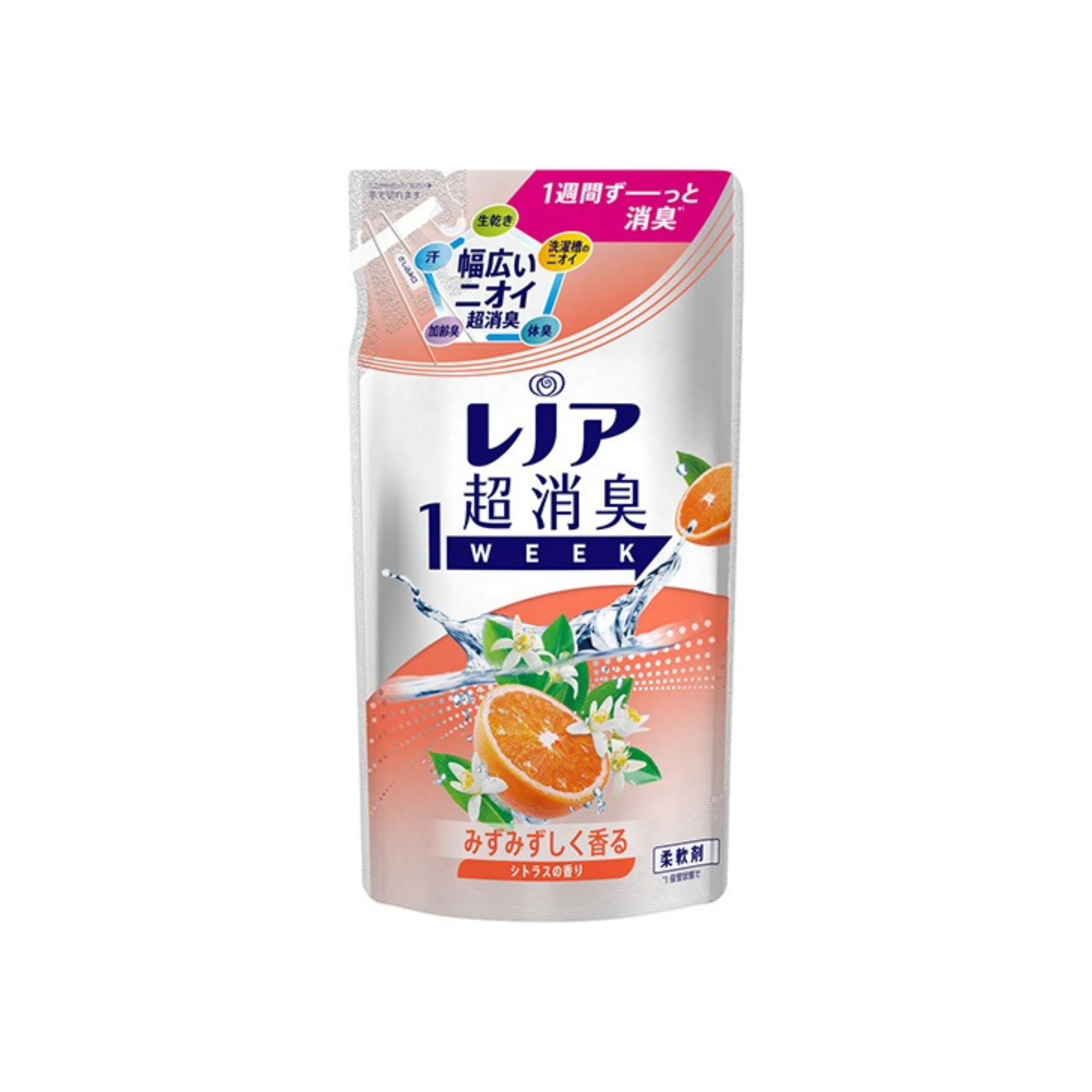 Lenor-*[清新柑橘]Lenor 一週間強力消臭抗菌柔順劑 補充裝 380ml(4987176167620)[平行進口]