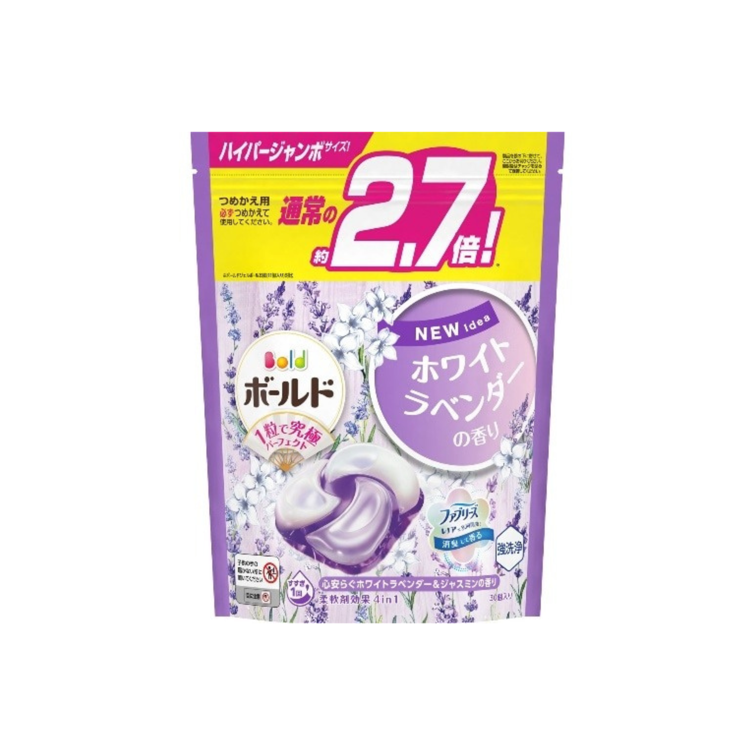 Bold-*[薰衣草花香] 4D香氛抗菌洗衣膠囊洗衣球/洗衣珠 補充裝 30枚入 (4987176264596)[平行進口]