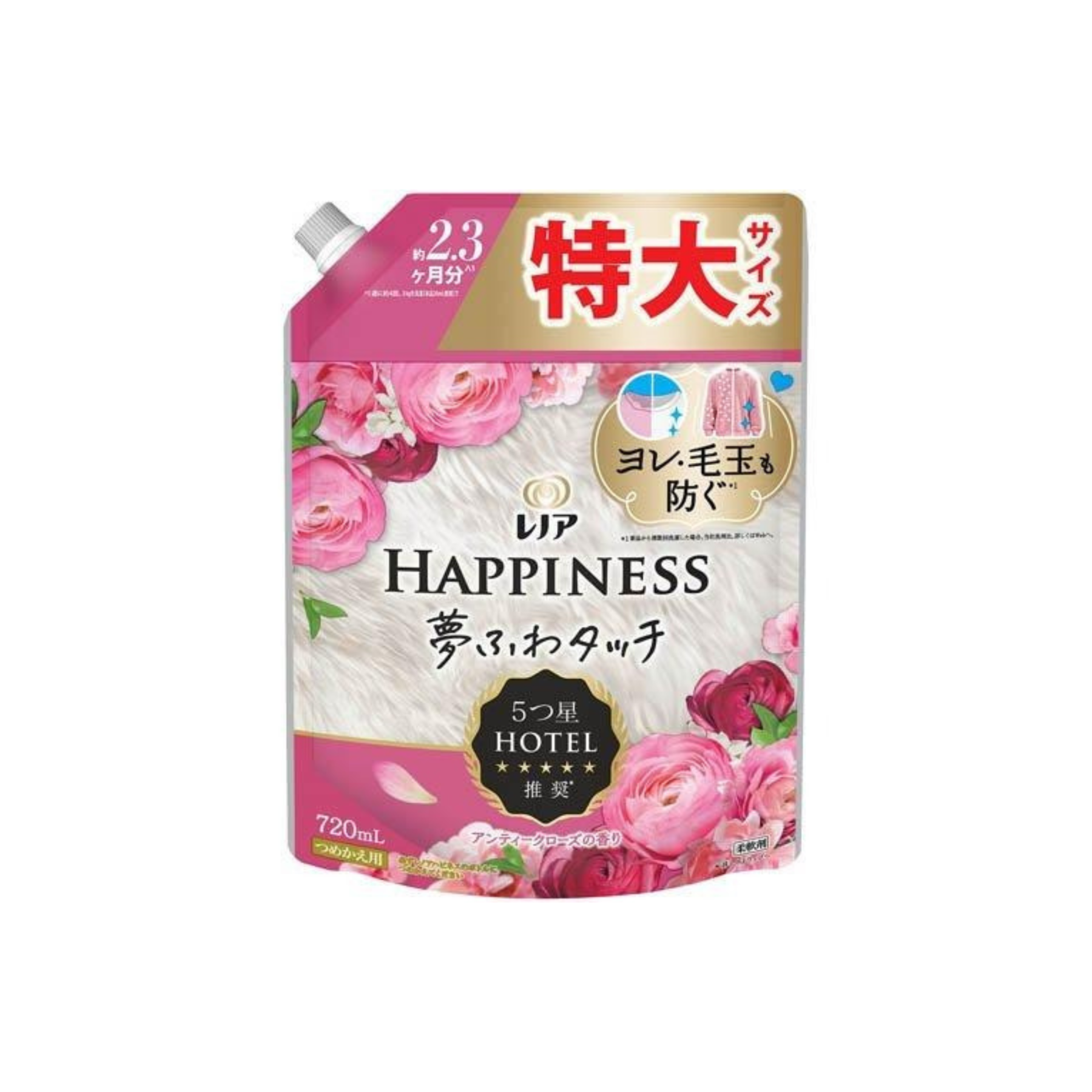 Lenor-*[玫瑰花香]幸福夢境觸感 柔順劑 補充裝 720ml (4987176277213)[平行進口]