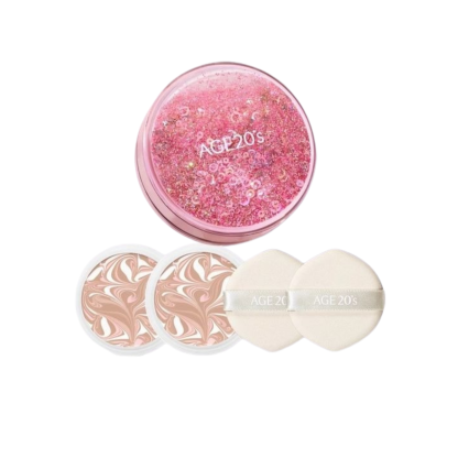 Age 20's-*【粉盒】#21 [三色玫瑰] 玫瑰流沙氣墊粉餅 12.5g + 補充裝 12.5g(8801046355954)[平行進口]