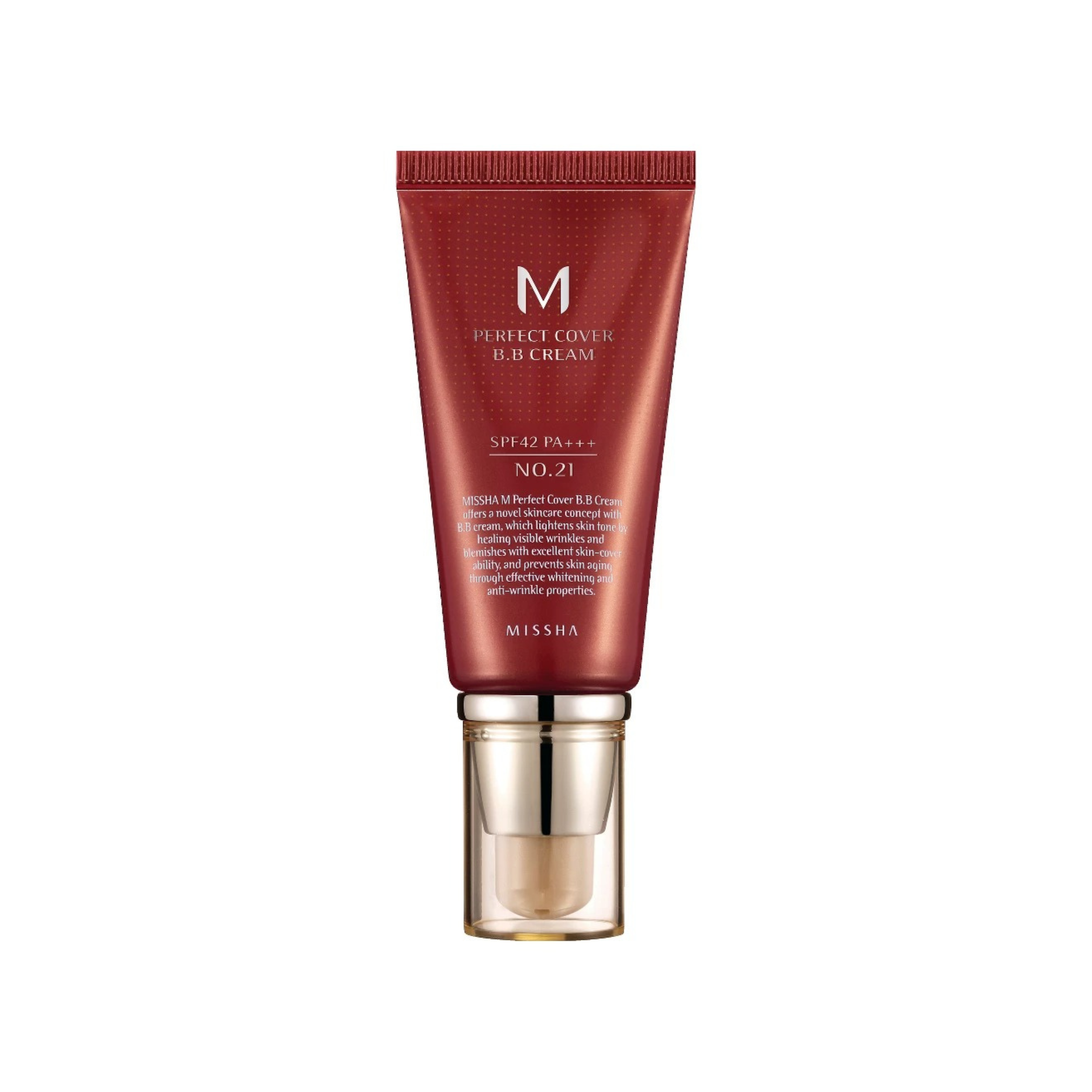 Missha-*謎尚完美亮白抗皺遮瑕防曬隔離粉底液BB霜SPF42 PA+++ (#21) 50ml (8806333353729)[平行進口]