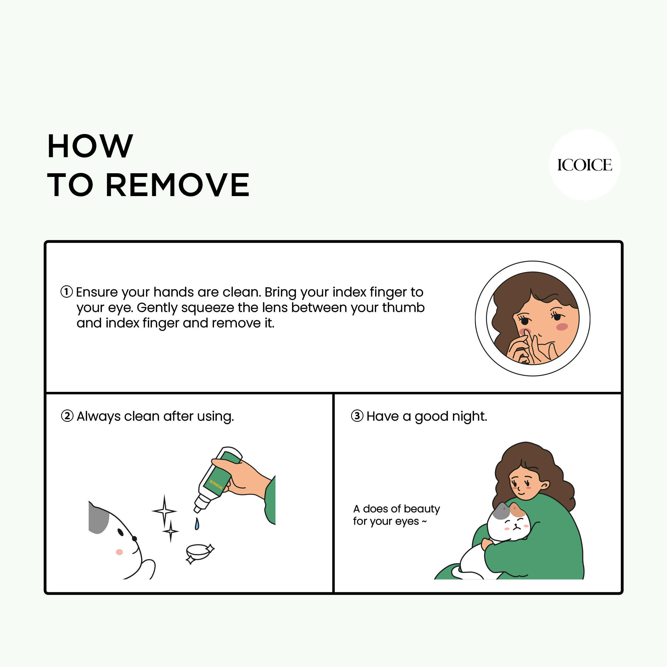 how to remove contact lenses