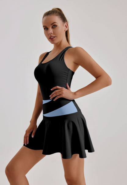 Sticky splicing one-piece dress