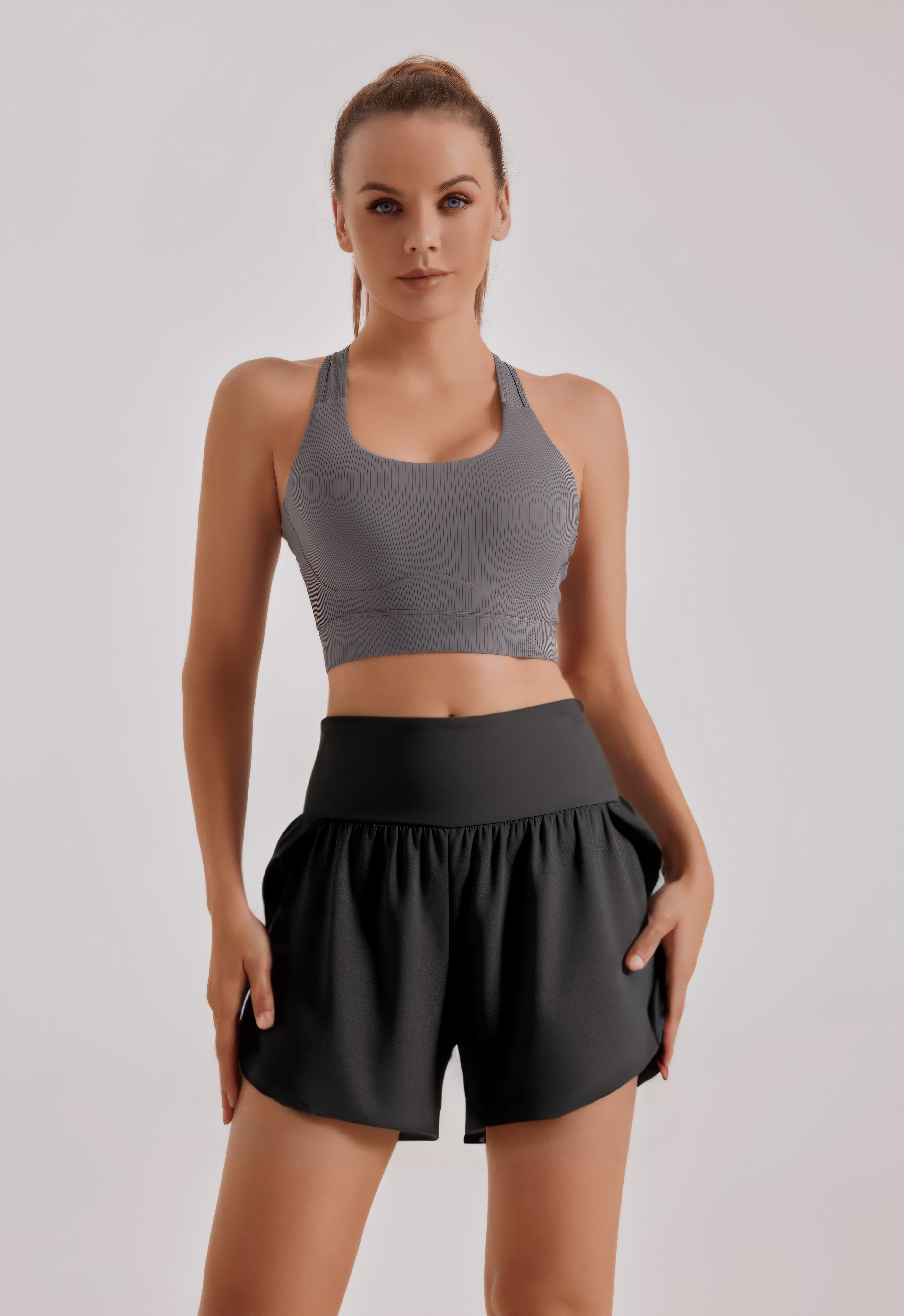 Back waist pocket quick dry shorts