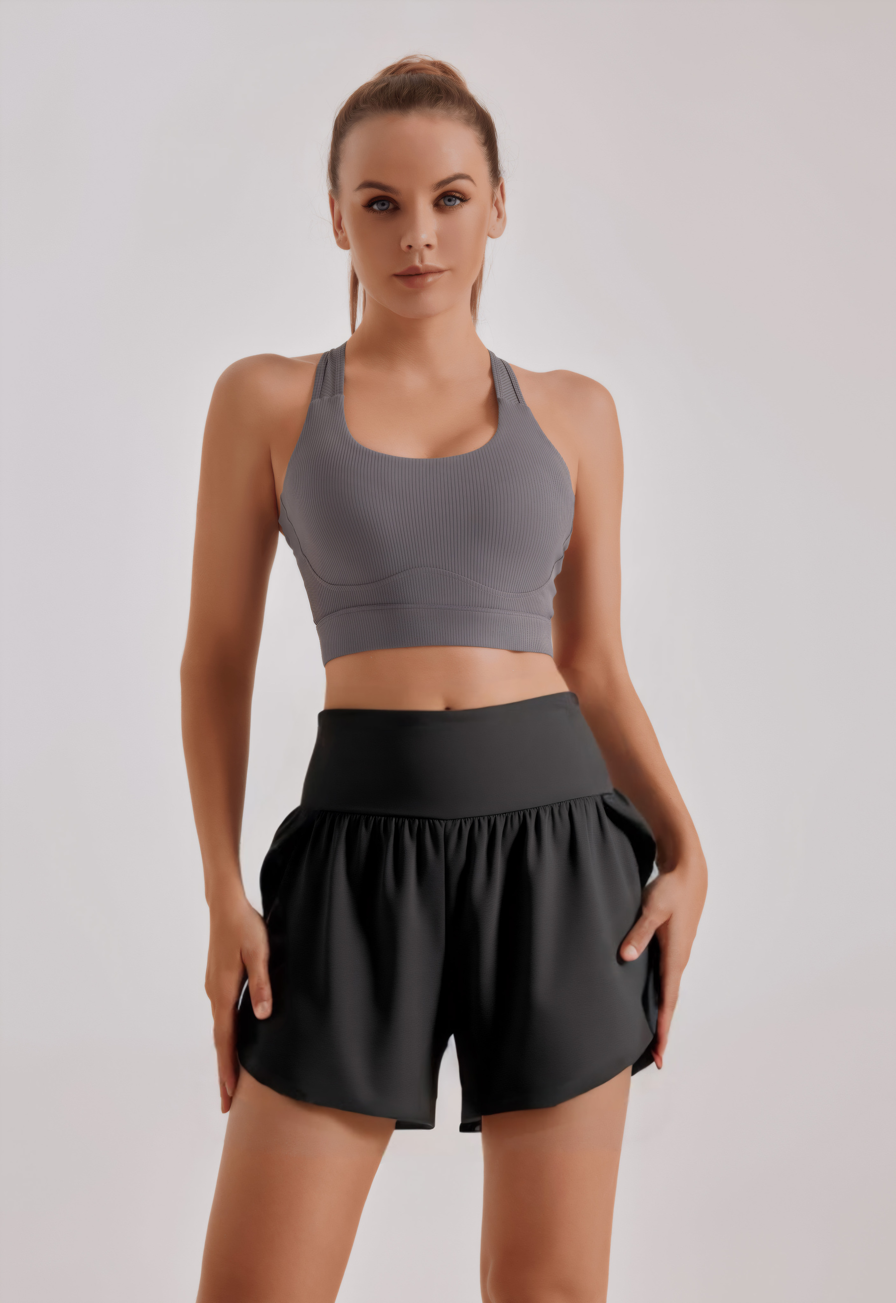 Back waist pocket quick dry shorts