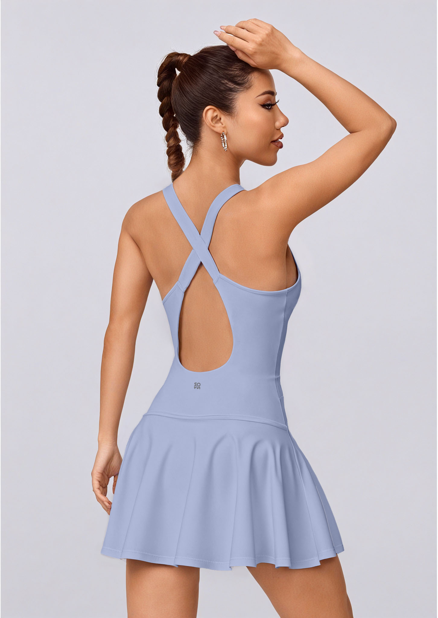 Waisted splicing one-piece dress