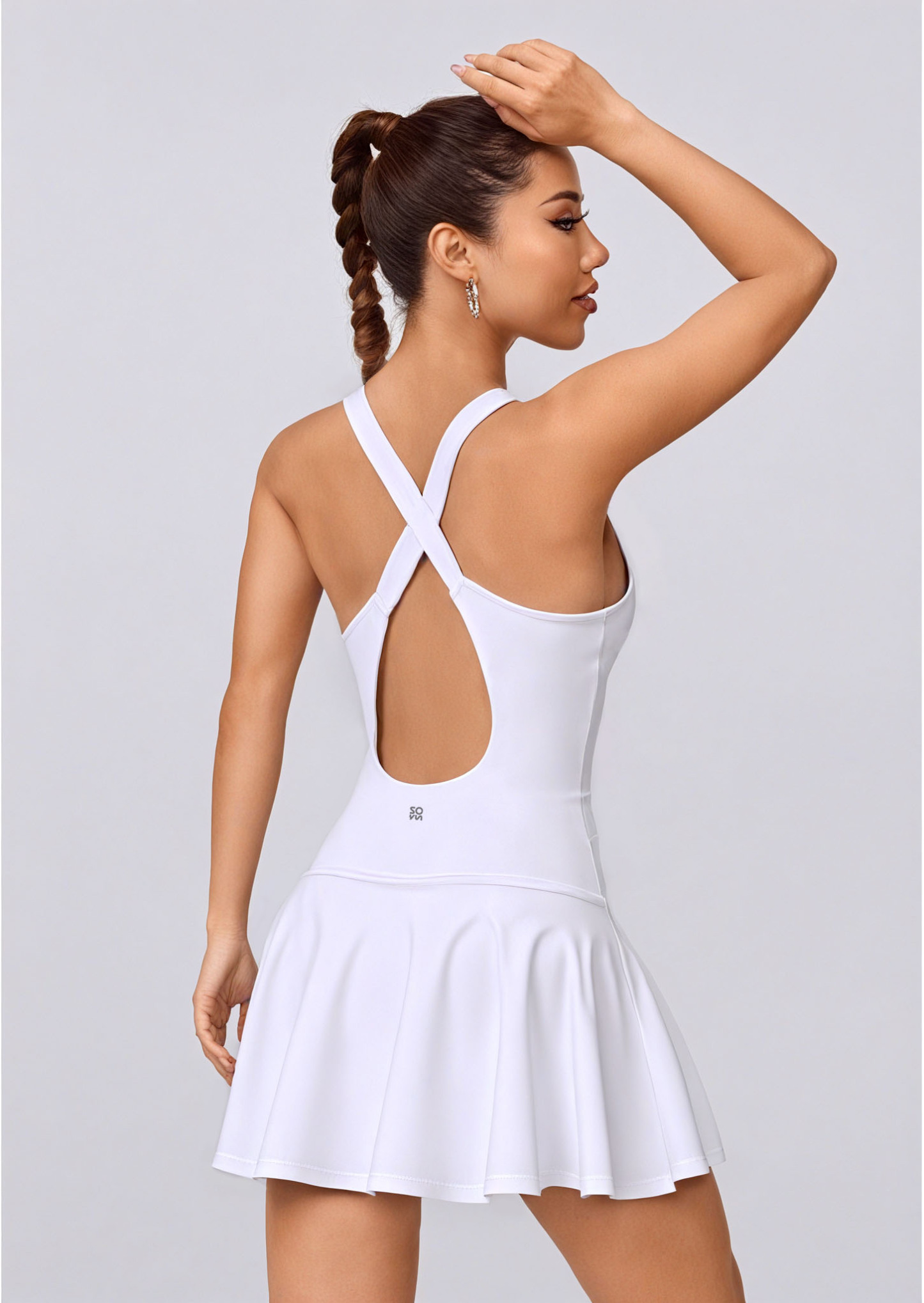Waisted splicing one-piece dress