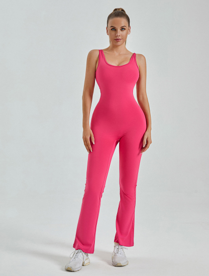 Peach One-piece Flared Pants