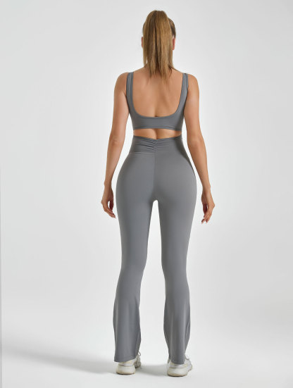 Peach One-piece Flared Pants