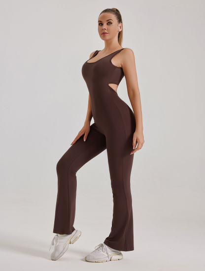 Peach One-piece Flared Pants