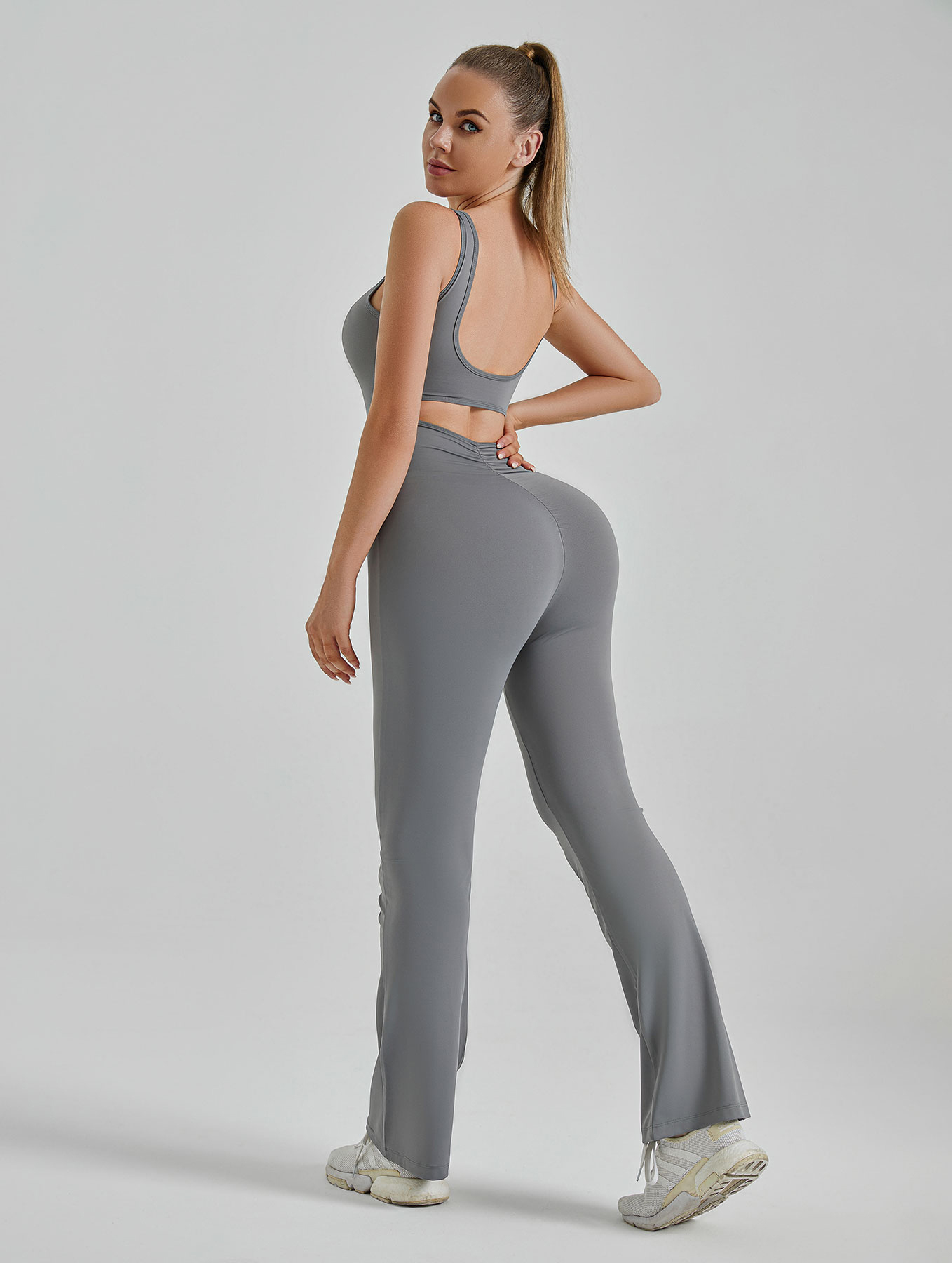 Peach One-piece Flared Pants