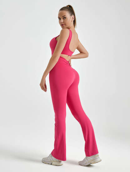 Peach One-piece Flared Pants