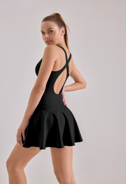 Sticky splicing one-piece dress