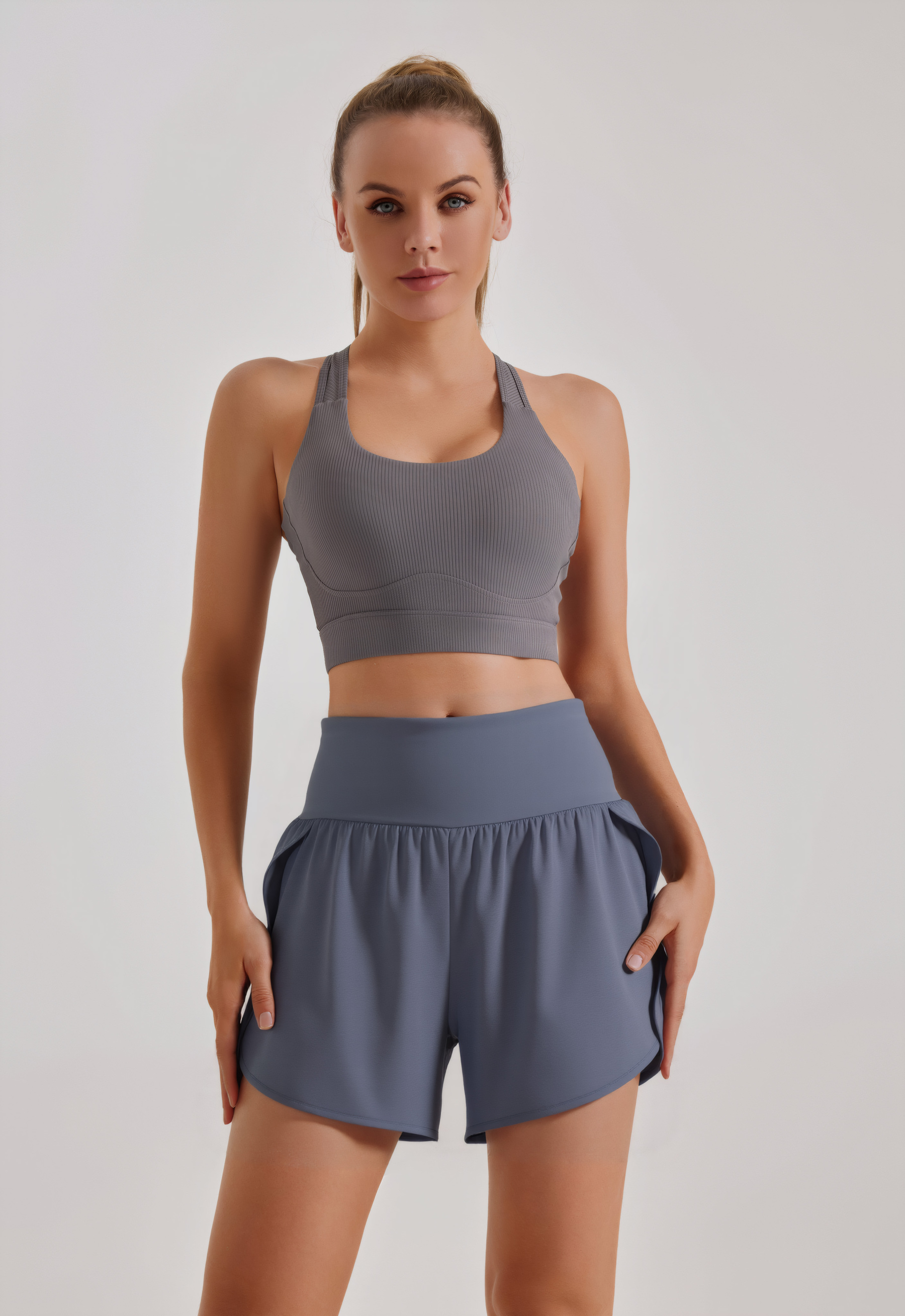 Back waist pocket quick dry shorts