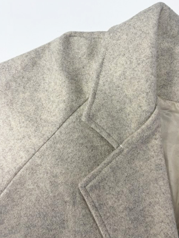 フレンチスタイル秋冬用ベルト付きラシャダブルブレストコート