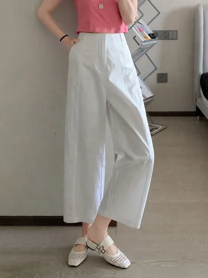 接触冷感速乾カジュアルなストレートパンツ
