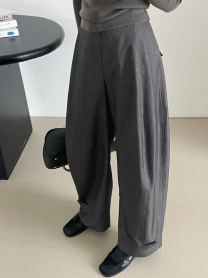 ハイウエストデザイン美脚見えカーブパンツ