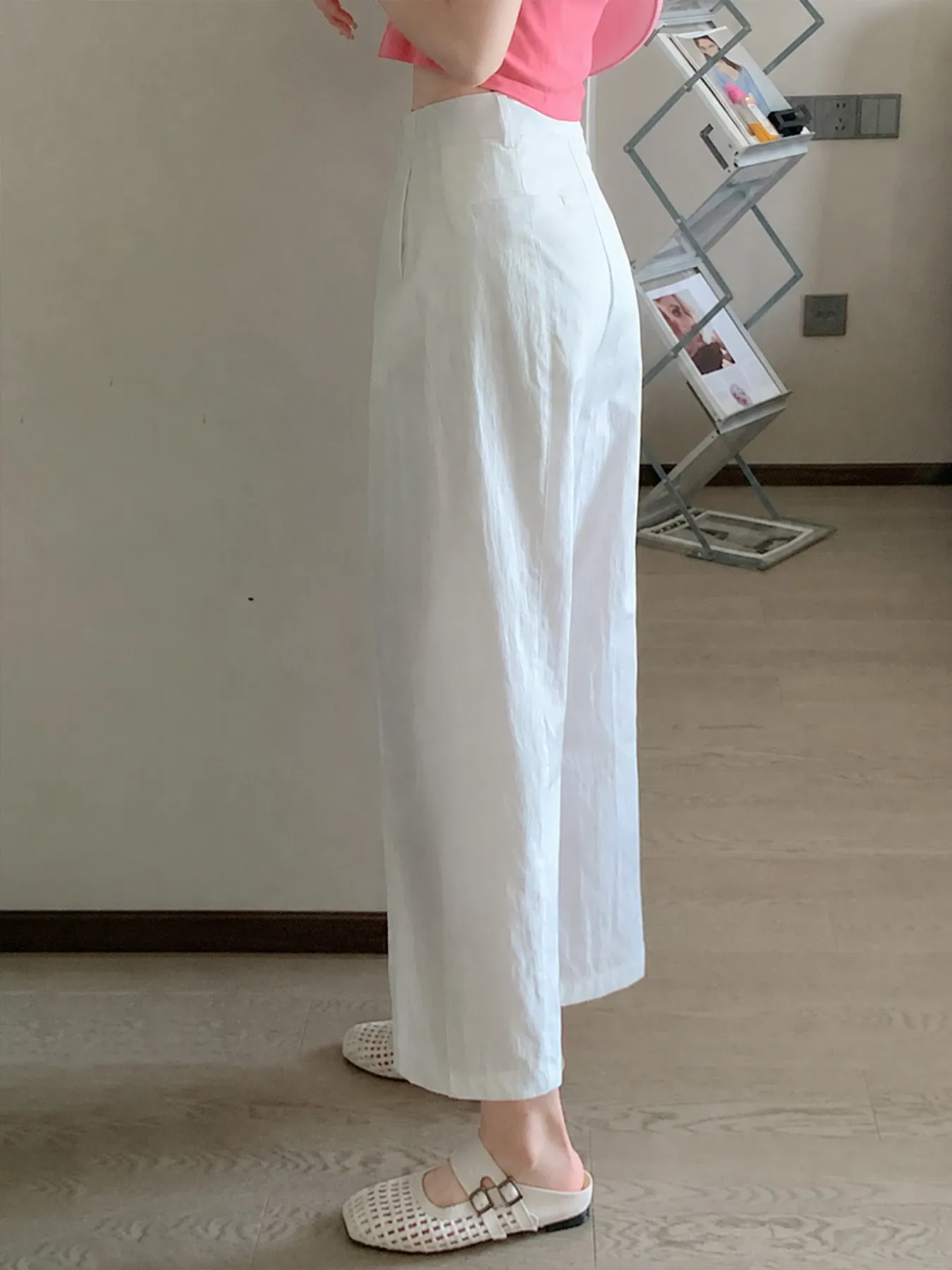 接触冷感速乾カジュアルなストレートパンツ