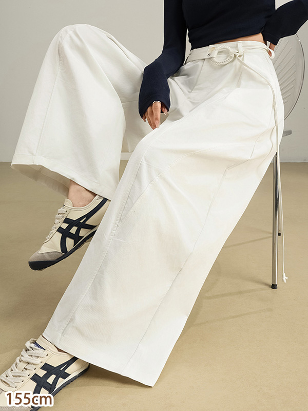 「身長152cm以上向け」ハイウエスト 細見えカーブパンツ