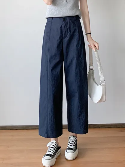 接触冷感速乾カジュアルなストレートパンツ