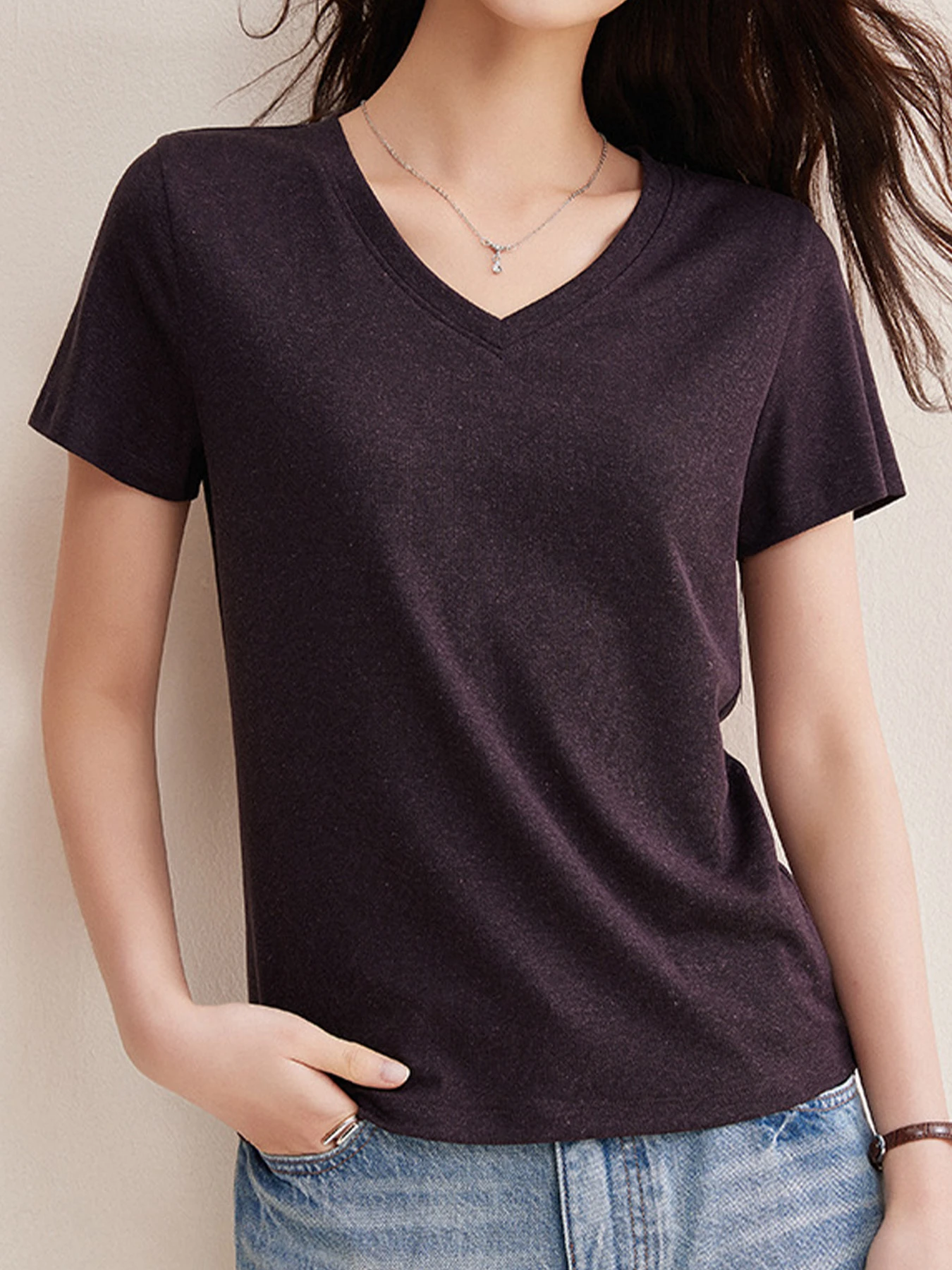ヴィンテージライクなリヨセルリネン半袖Tシャツ