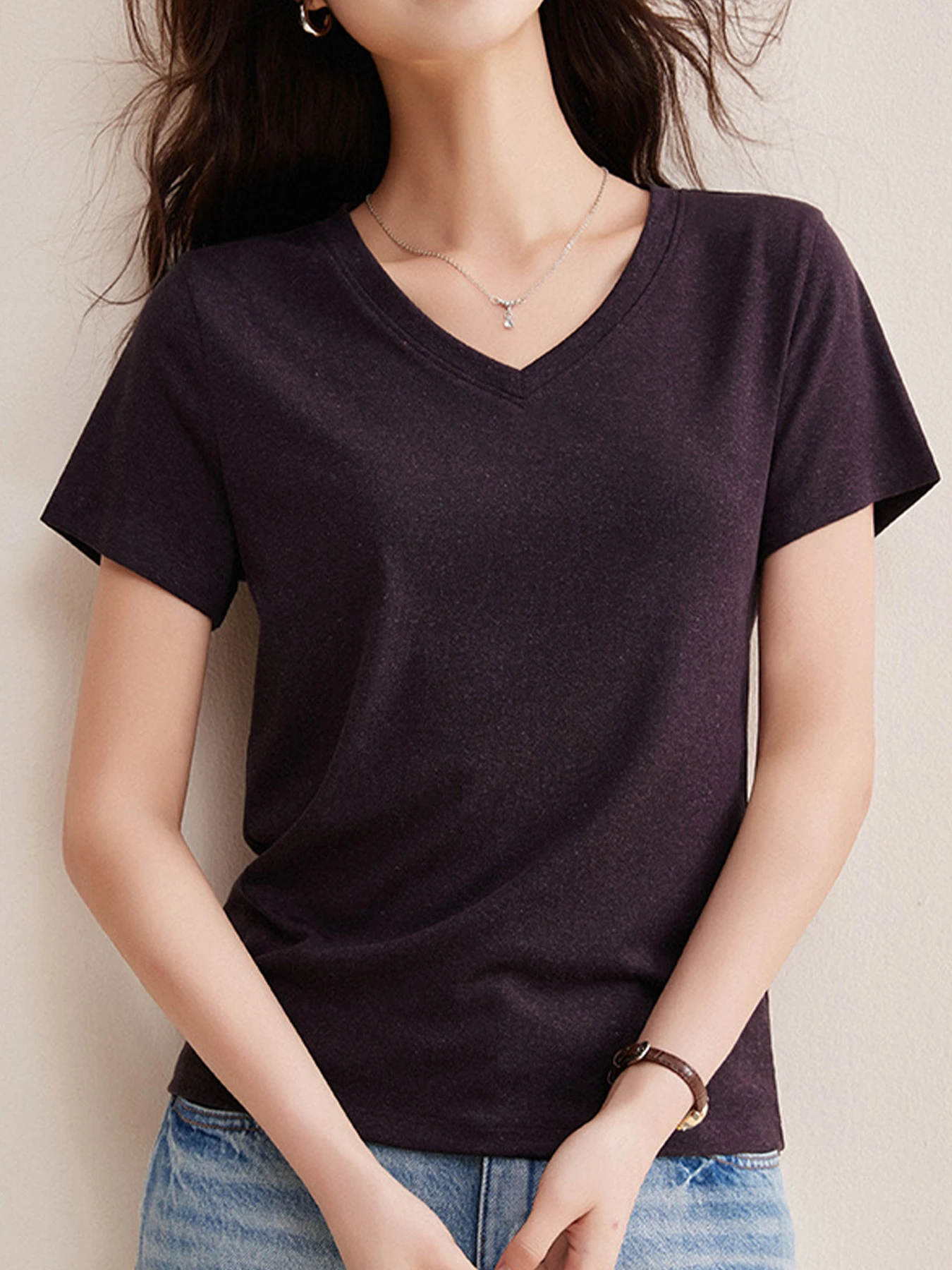 ヴィンテージライクなリヨセルリネン半袖Tシャツ