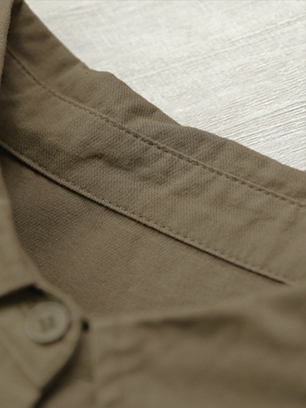 新作上品見えコットン長袖シャツ