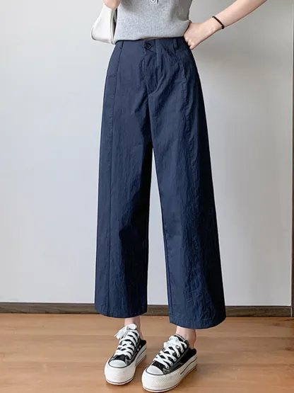 接触冷感速乾カジュアルなストレートパンツ