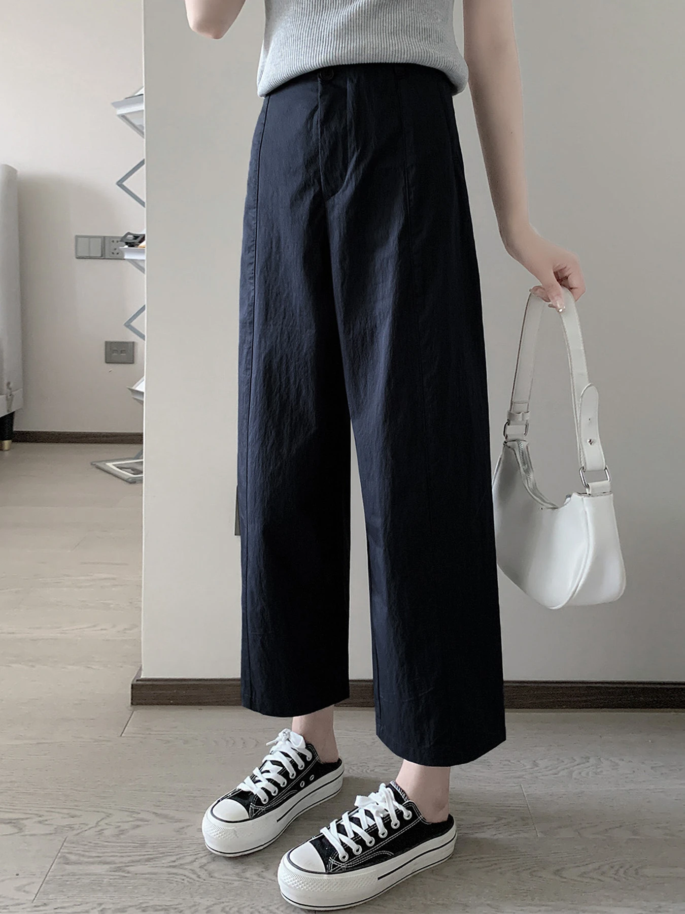「身長145cm以上向け」接触冷感速乾カジュアルなストレートパンツ