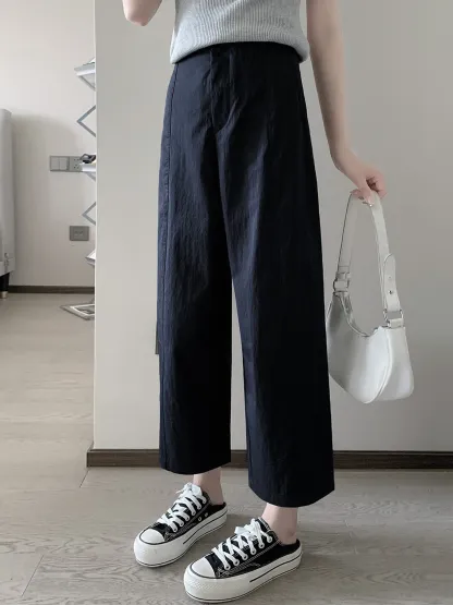 「身長145cm以上向け」接触冷感速乾カジュアルなストレートパンツ