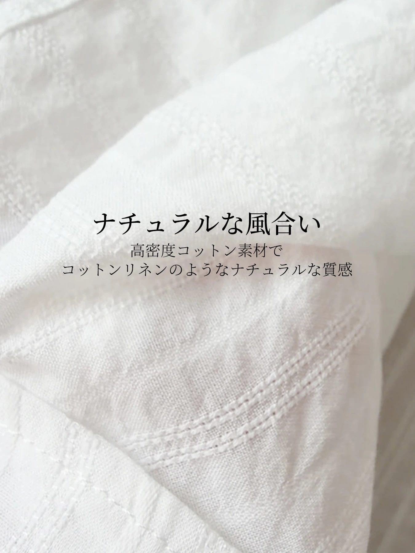 ナチュラルなプリーツデザインコットン半袖シャツ