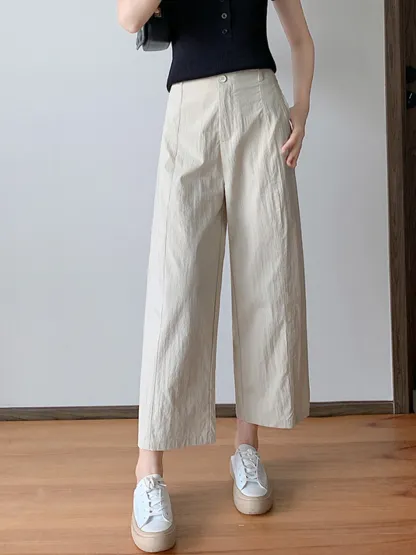 接触冷感速乾カジュアルなストレートパンツ